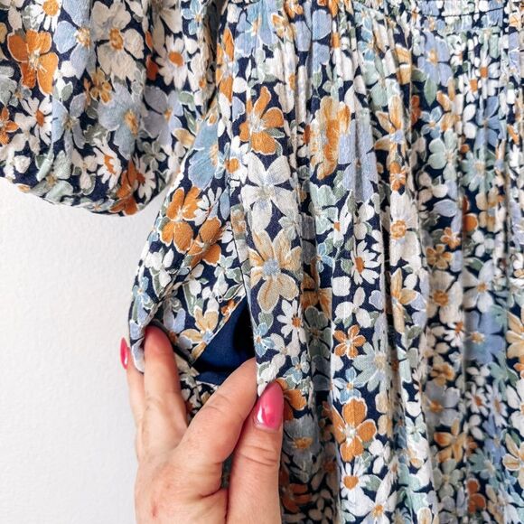 American Eagle Blue Boho Floral Mini Dress Size XS - Picture 7 of 8